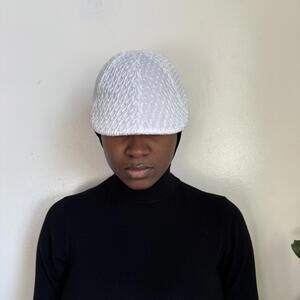 Unisex Icy white 3D honeycomb mesh textured flat cap